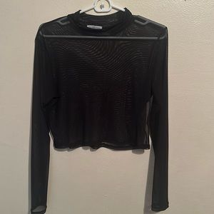 Charlotte Russe black mesh crop top